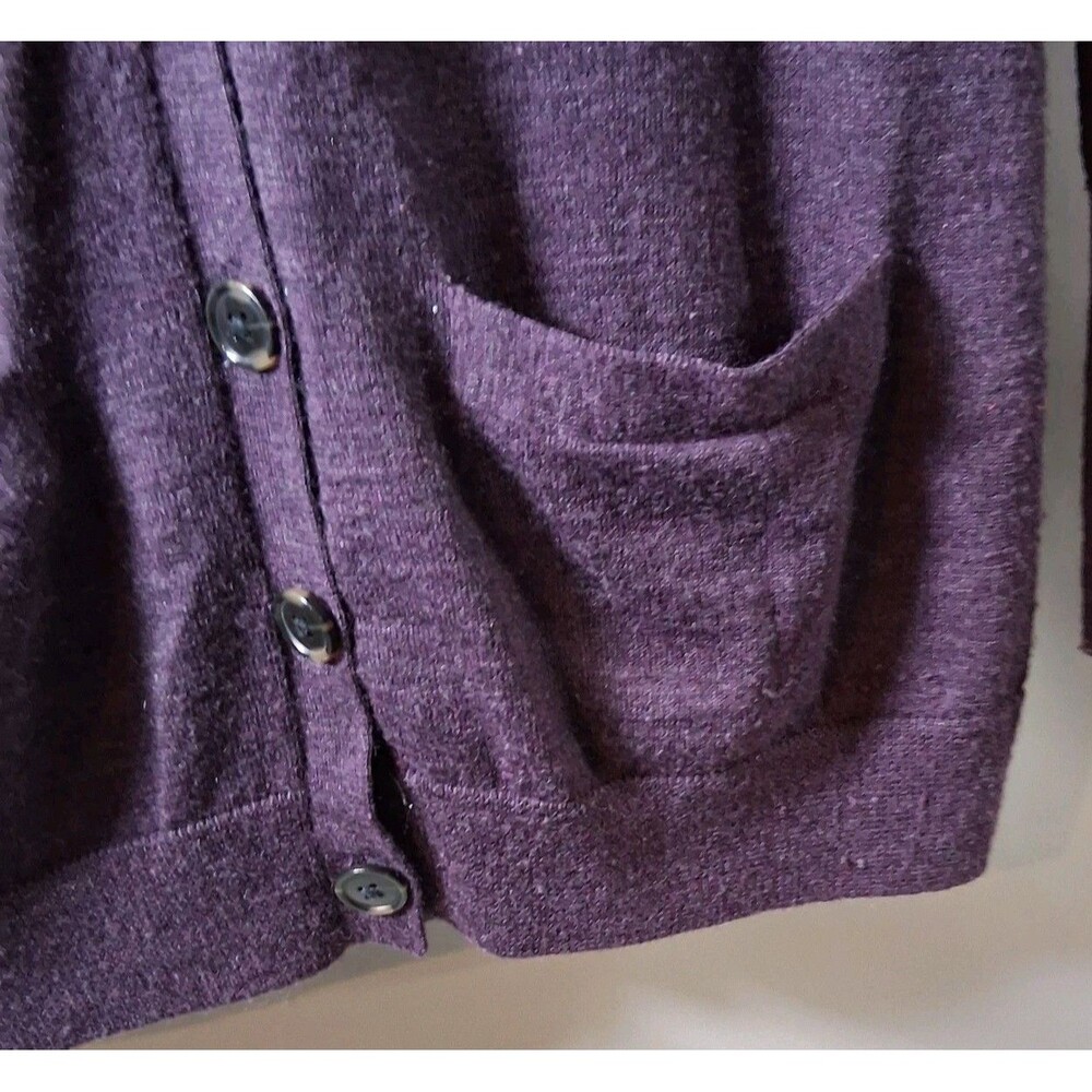 Ann Taylor Plum Wool Blend Longline Cardigan Sweater Size Small Dark Purple - Picture 3 of 7